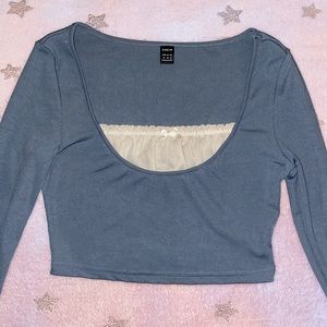 Cottagecore Blue Cropped Long Sleeve